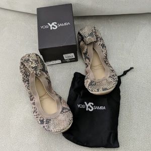 Yosi Samra Foldable Flats - Snake Print